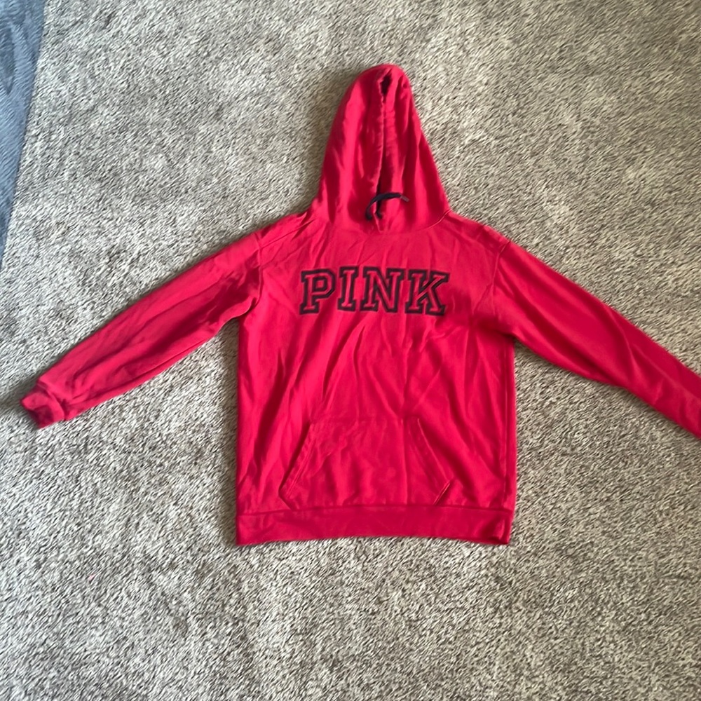 PINK, red hoodie women’s size small